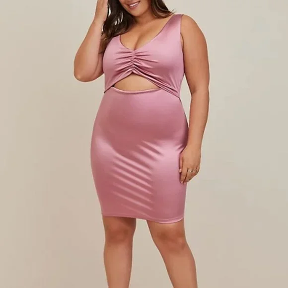 torrid satin dress Plus Size - Maxi Satin Corset Back Gown